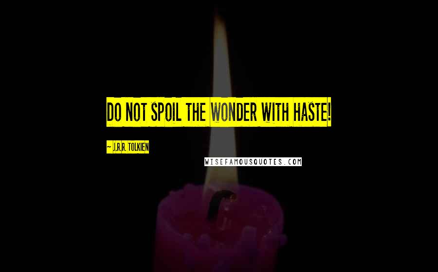 J.R.R. Tolkien Quotes: Do not spoil the wonder with haste!