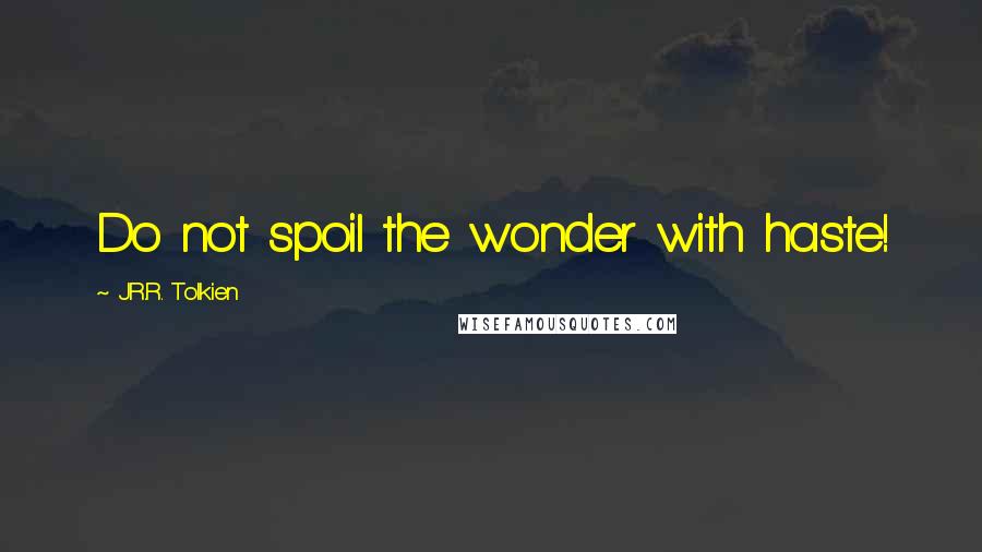 J.R.R. Tolkien Quotes: Do not spoil the wonder with haste!