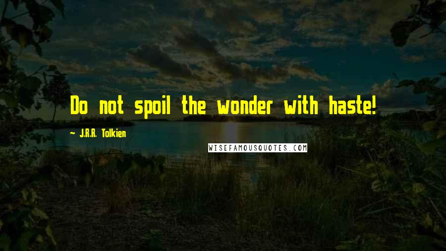 J.R.R. Tolkien Quotes: Do not spoil the wonder with haste!