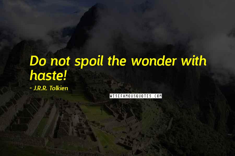 J.R.R. Tolkien Quotes: Do not spoil the wonder with haste!