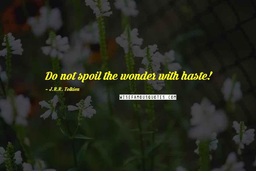 J.R.R. Tolkien Quotes: Do not spoil the wonder with haste!