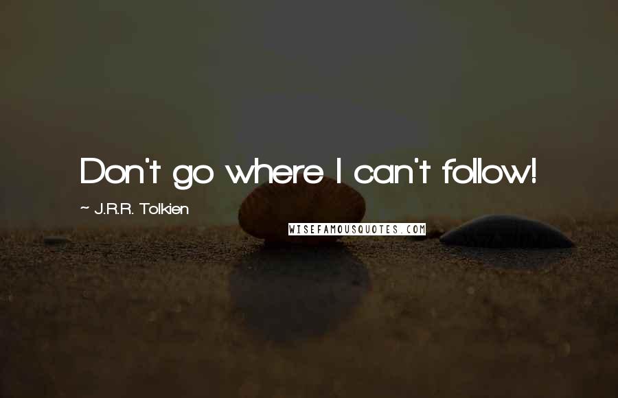 J.R.R. Tolkien Quotes: Don't go where I can't follow!