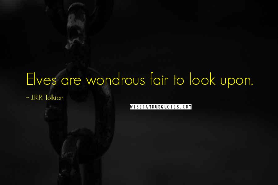 J.R.R. Tolkien Quotes: Elves are wondrous fair to look upon.