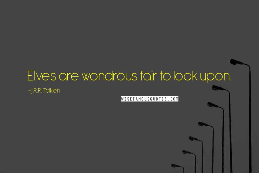 J.R.R. Tolkien Quotes: Elves are wondrous fair to look upon.