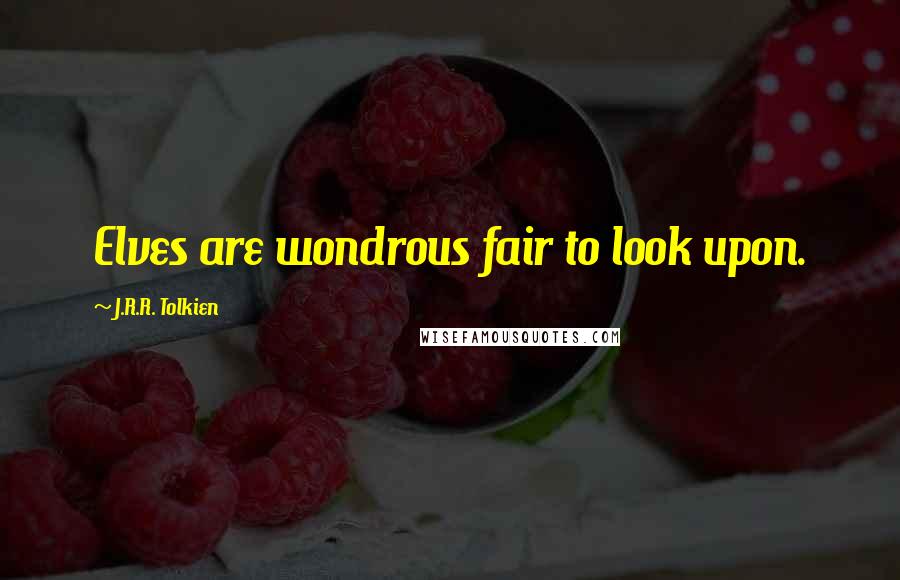 J.R.R. Tolkien Quotes: Elves are wondrous fair to look upon.