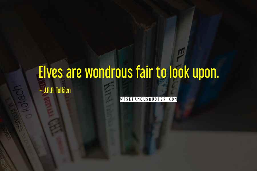 J.R.R. Tolkien Quotes: Elves are wondrous fair to look upon.