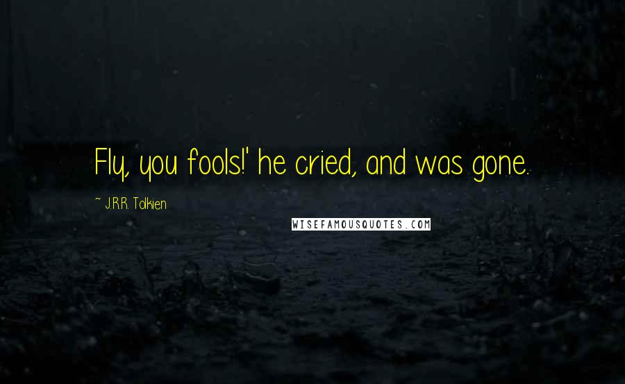 J.R.R. Tolkien Quotes: Fly, you fools!' he cried, and was gone.