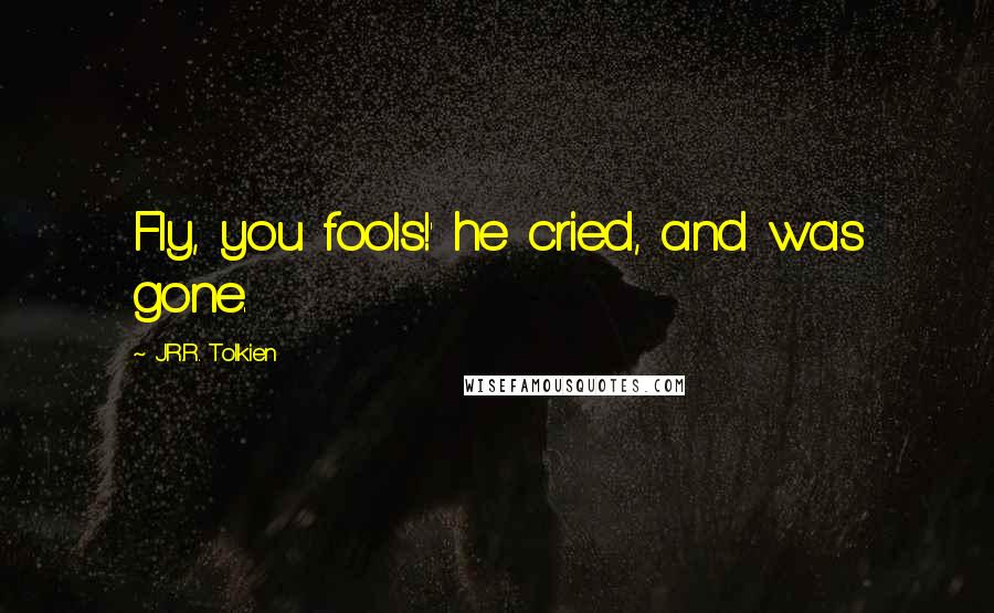 J.R.R. Tolkien Quotes: Fly, you fools!' he cried, and was gone.