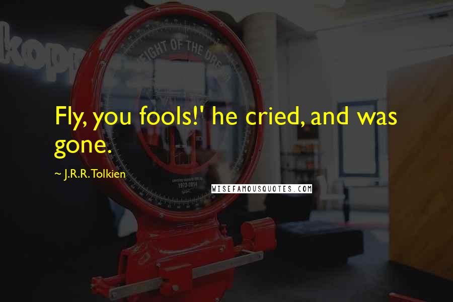 J.R.R. Tolkien Quotes: Fly, you fools!' he cried, and was gone.