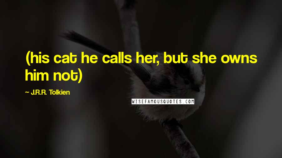 J.R.R. Tolkien Quotes: (his cat he calls her, but she owns him not)