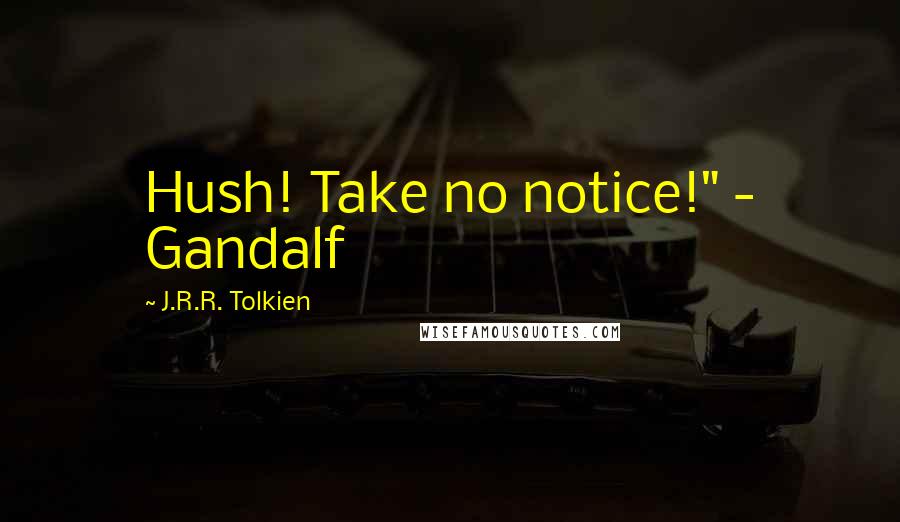 J.R.R. Tolkien Quotes: Hush! Take no notice!" - Gandalf