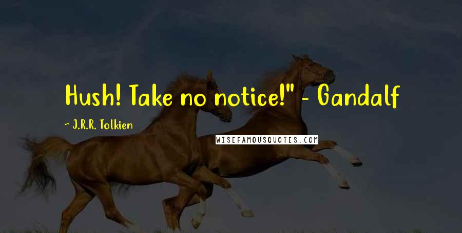 J.R.R. Tolkien Quotes: Hush! Take no notice!" - Gandalf