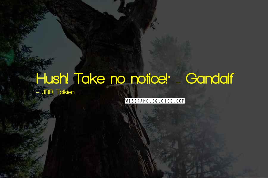 J.R.R. Tolkien Quotes: Hush! Take no notice!" - Gandalf
