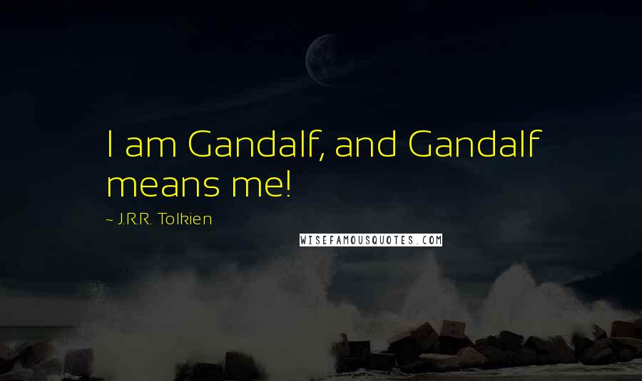 J.R.R. Tolkien Quotes: I am Gandalf, and Gandalf means me!