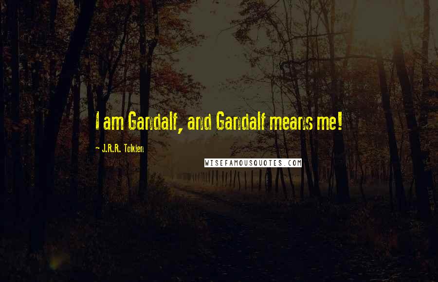 J.R.R. Tolkien Quotes: I am Gandalf, and Gandalf means me!