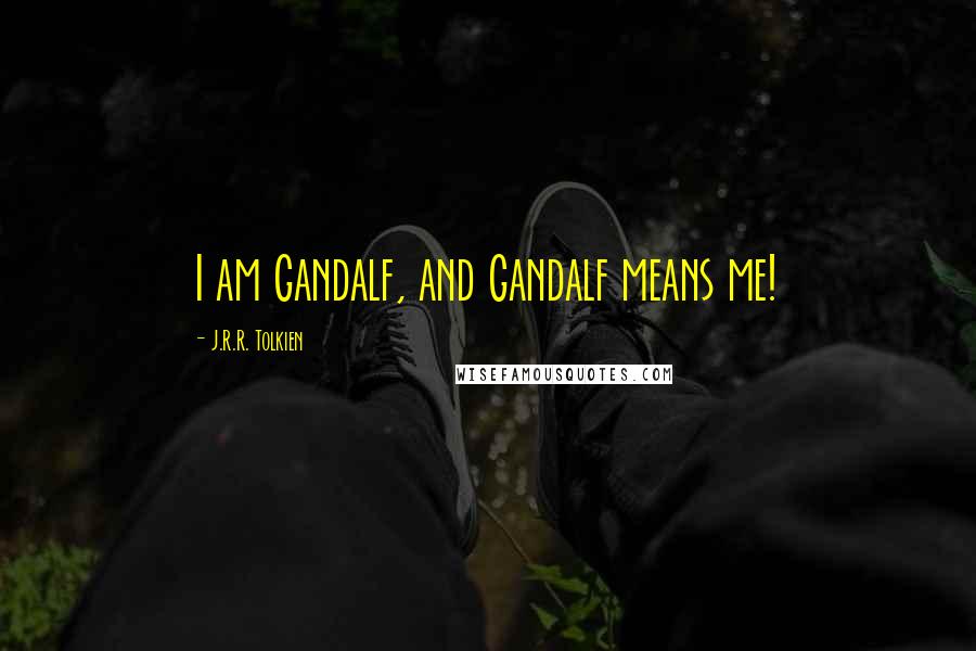 J.R.R. Tolkien Quotes: I am Gandalf, and Gandalf means me!