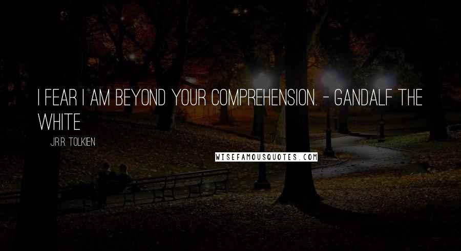 J.R.R. Tolkien Quotes: I fear I am beyond your comprehension. - Gandalf the White