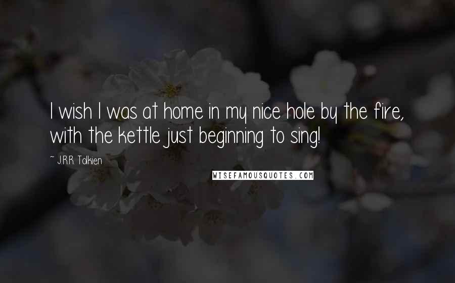 J.R.R. Tolkien Quotes: I wish I was at home in my nice hole by the fire, with the kettle just beginning to sing!