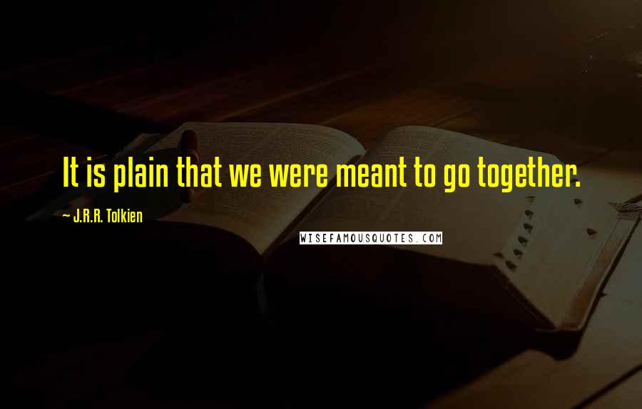 J.R.R. Tolkien Quotes: It is plain that we were meant to go together.