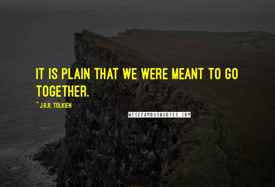 J.R.R. Tolkien Quotes: It is plain that we were meant to go together.