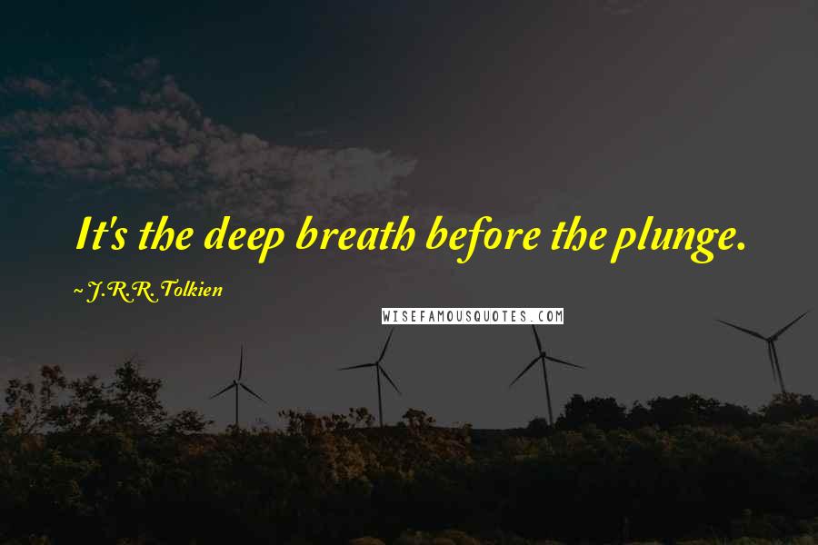 J.R.R. Tolkien Quotes: It's the deep breath before the plunge.