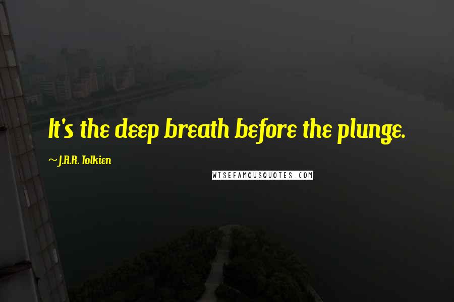 J.R.R. Tolkien Quotes: It's the deep breath before the plunge.