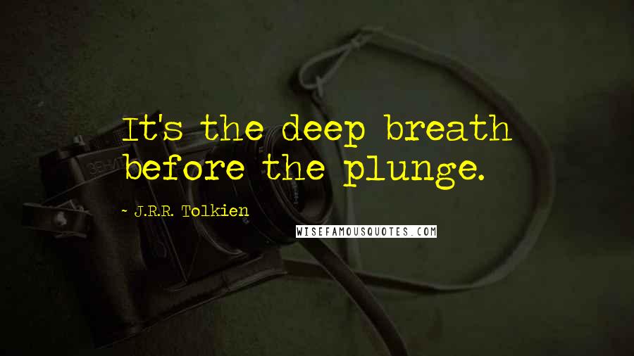 J.R.R. Tolkien Quotes: It's the deep breath before the plunge.