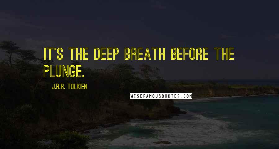 J.R.R. Tolkien Quotes: It's the deep breath before the plunge.