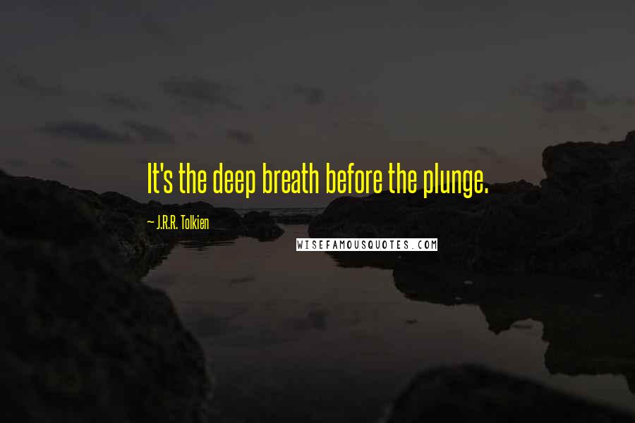 J.R.R. Tolkien Quotes: It's the deep breath before the plunge.