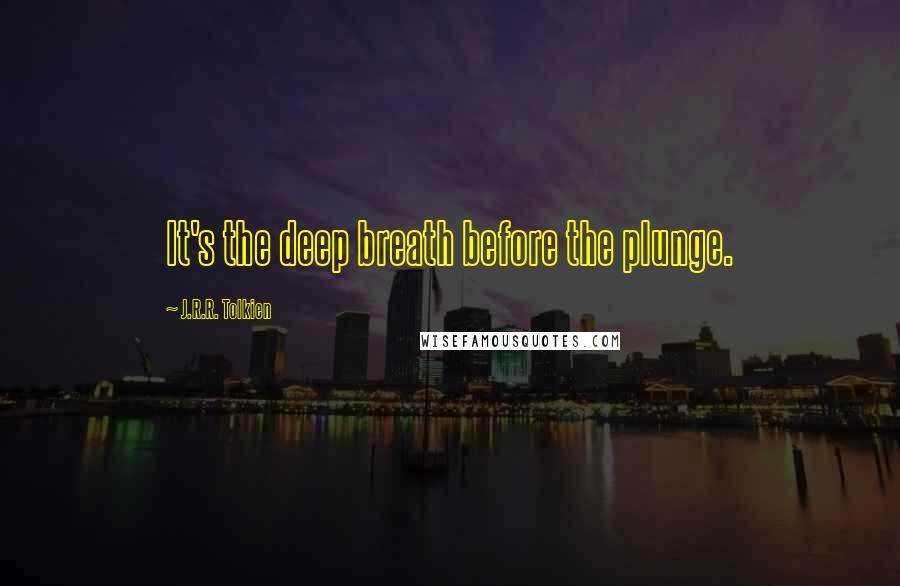 J.R.R. Tolkien Quotes: It's the deep breath before the plunge.