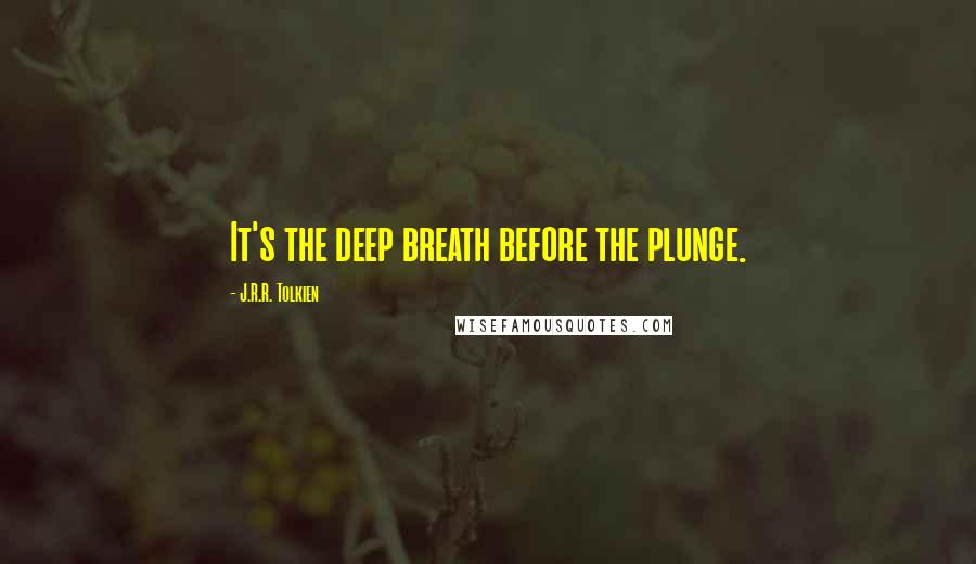 J.R.R. Tolkien Quotes: It's the deep breath before the plunge.