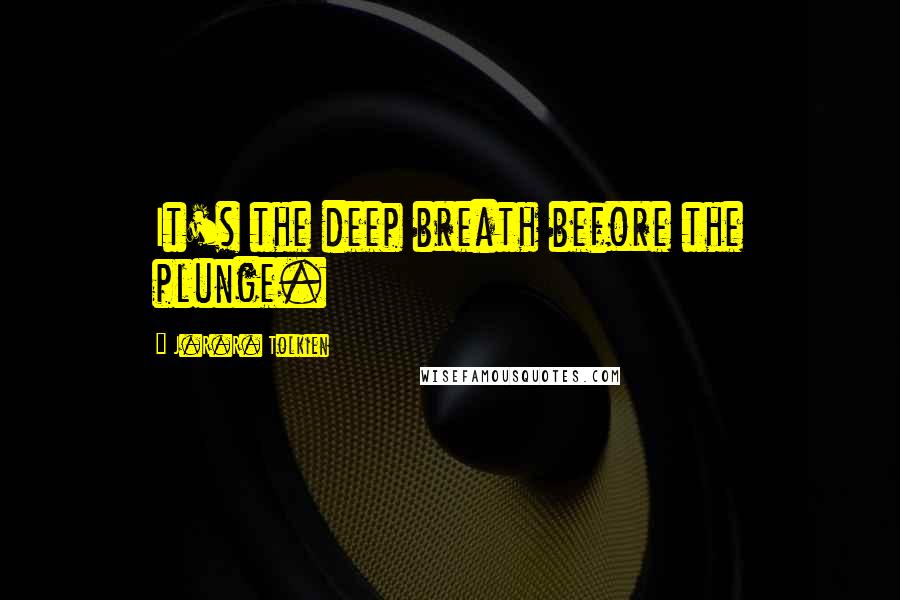 J.R.R. Tolkien Quotes: It's the deep breath before the plunge.