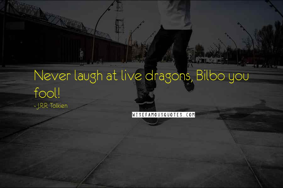 J.R.R. Tolkien Quotes: Never laugh at live dragons, Bilbo you fool!