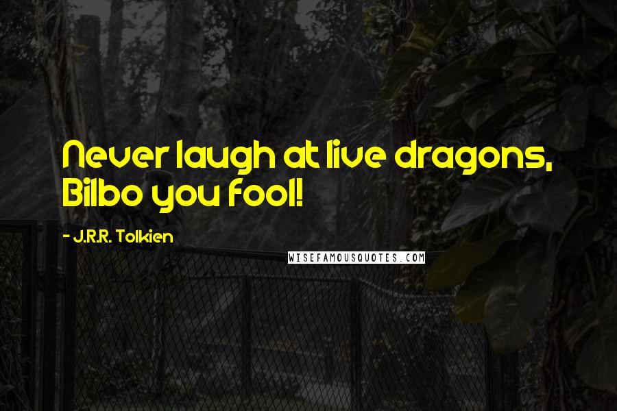 J.R.R. Tolkien Quotes: Never laugh at live dragons, Bilbo you fool!