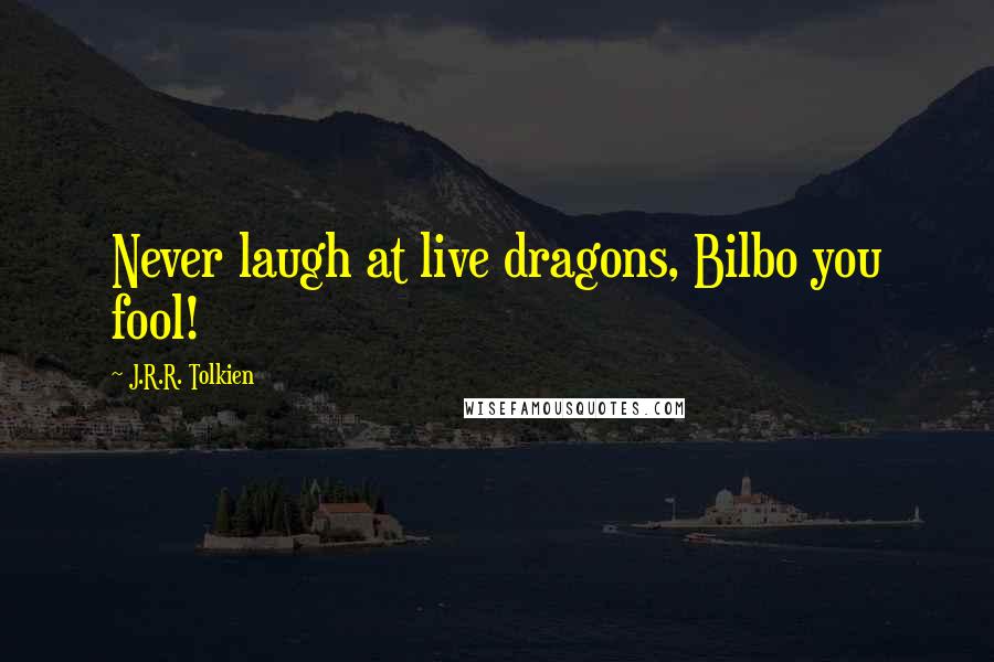 J.R.R. Tolkien Quotes: Never laugh at live dragons, Bilbo you fool!
