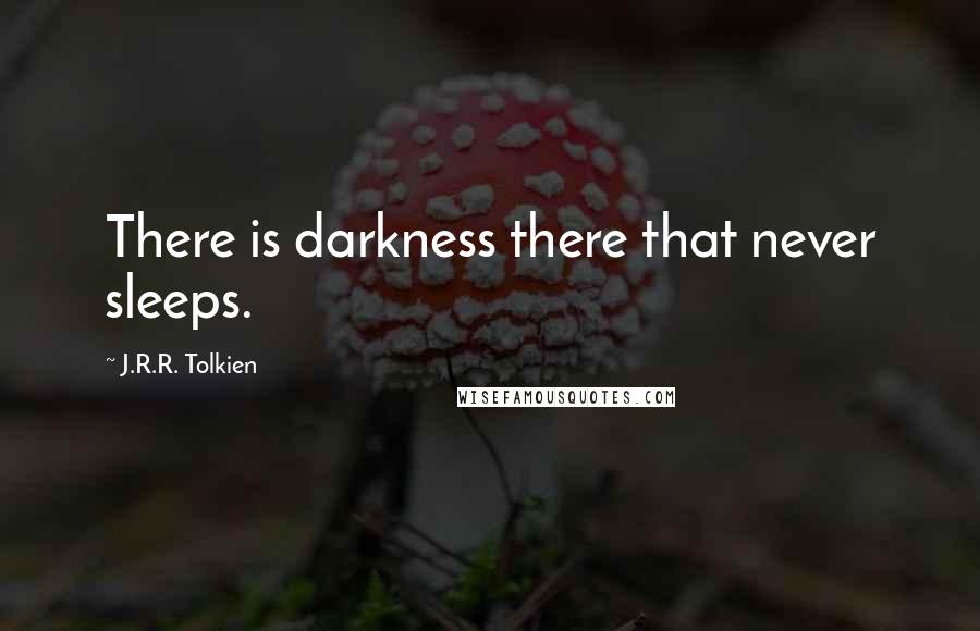 J.R.R. Tolkien Quotes: There is darkness there that never sleeps.