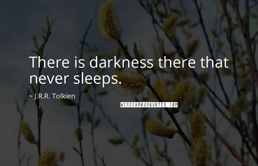 J.R.R. Tolkien Quotes: There is darkness there that never sleeps.