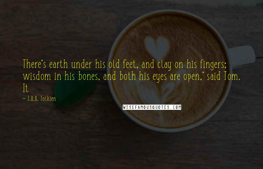 J.R.R. Tolkien Quotes: There's earth under his old feet, and clay on his fingers; wisdom in his bones, and both his eyes are open,' said Tom. It