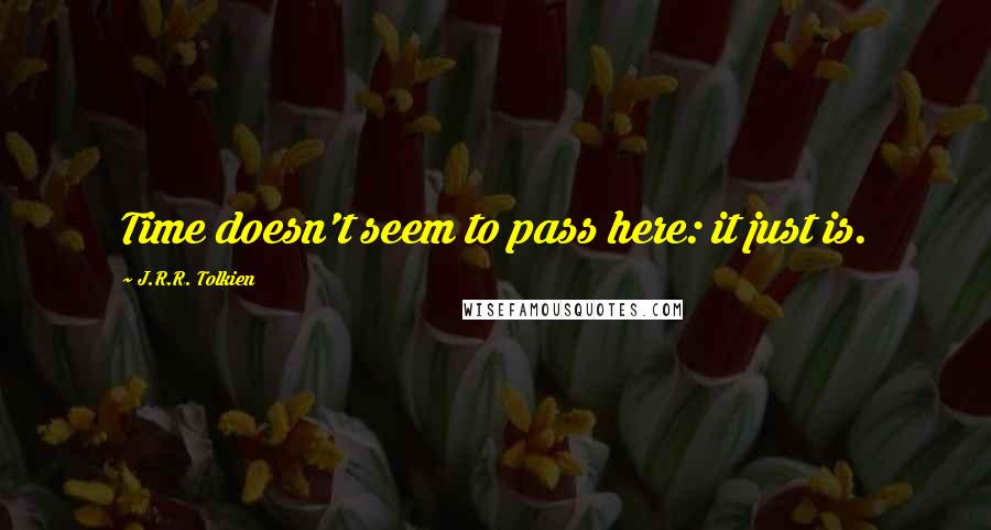 J.R.R. Tolkien Quotes: Time doesn't seem to pass here: it just is.