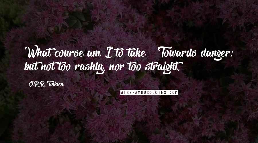 J.R.R. Tolkien Quotes: What course am I to take?""Towards danger; but not too rashly, nor too straight.