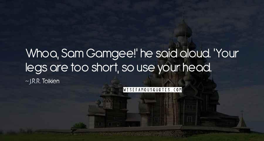 J.R.R. Tolkien Quotes: Whoa, Sam Gamgee!' he said aloud. 'Your legs are too short, so use your head.