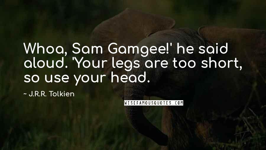 J.R.R. Tolkien Quotes: Whoa, Sam Gamgee!' he said aloud. 'Your legs are too short, so use your head.