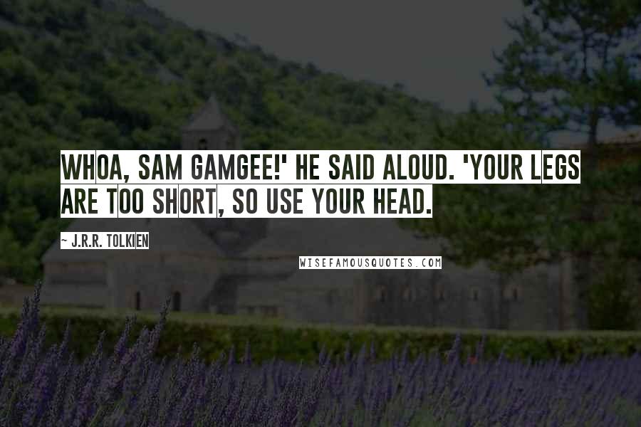 J.R.R. Tolkien Quotes: Whoa, Sam Gamgee!' he said aloud. 'Your legs are too short, so use your head.