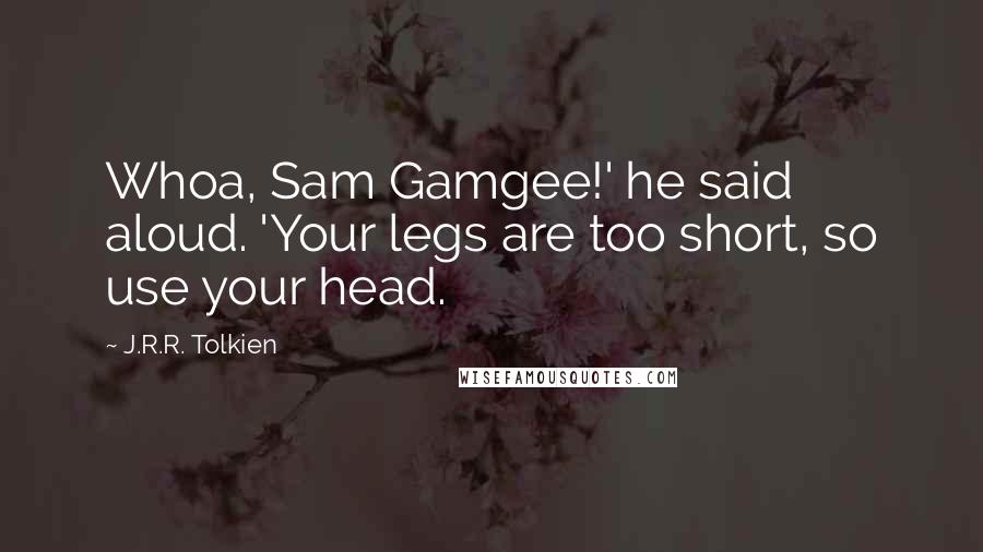 J.R.R. Tolkien Quotes: Whoa, Sam Gamgee!' he said aloud. 'Your legs are too short, so use your head.