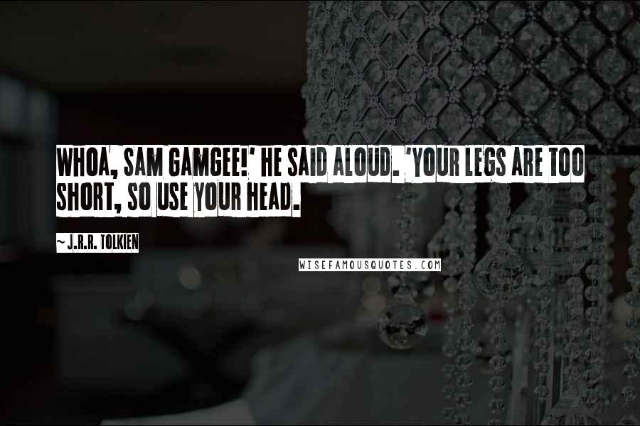 J.R.R. Tolkien Quotes: Whoa, Sam Gamgee!' he said aloud. 'Your legs are too short, so use your head.