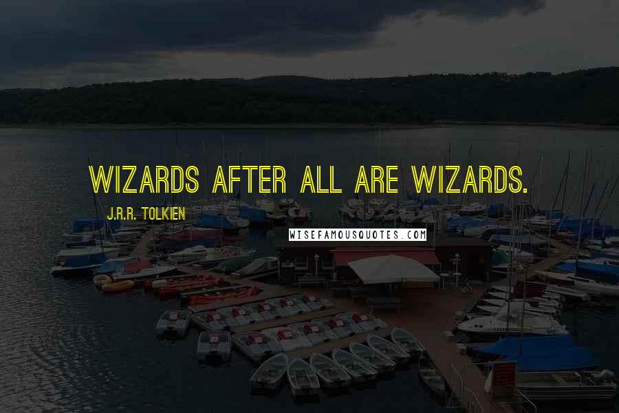 J.R.R. Tolkien Quotes: Wizards after all are wizards.