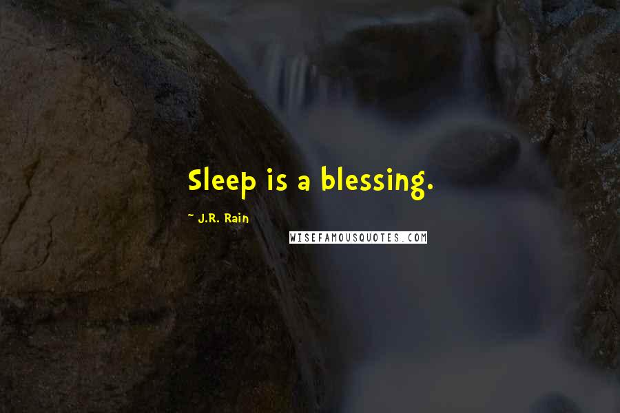 J.R. Rain Quotes: Sleep is a blessing.