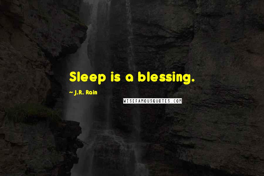 J.R. Rain Quotes: Sleep is a blessing.