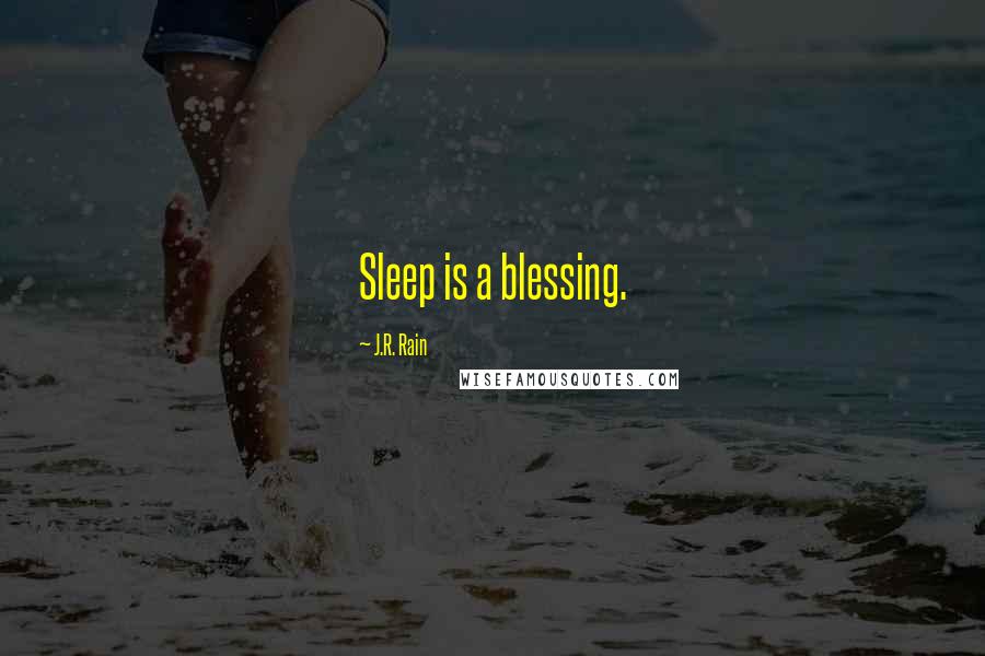 J.R. Rain Quotes: Sleep is a blessing.