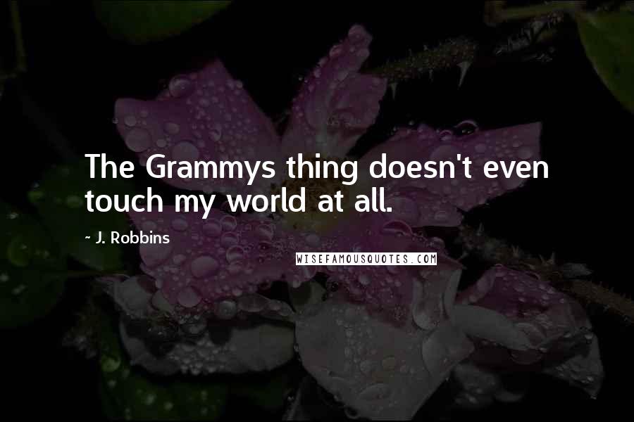 J. Robbins Quotes: The Grammys thing doesn't even touch my world at all.